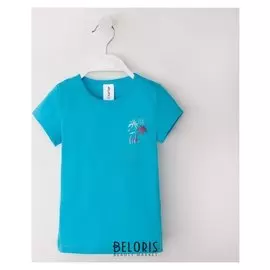 Футболка "Пальмы", рост 98-104 (30), бирюзовый