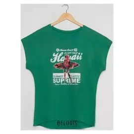 Футболка женская, цвет зелёный, размер 56