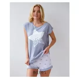 Футболка женская Kaftan "Star", серый, р-р 40-42, 100% хлопок