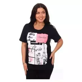 Футболка женская «Кларисс» цвет чёрный, размер 62