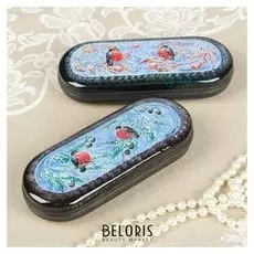 Футляр для очков, отдел на клапане, цвет голубой