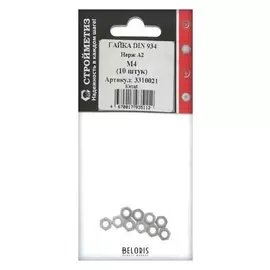 Гайка М4 DIN 934, нерж А2, уп. 10 шт.