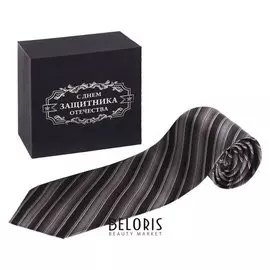 Галстук "С днём защитника отечества" в деревянной коробке