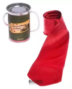 Галстук в металлическом тубусе "Защитнику и герою"