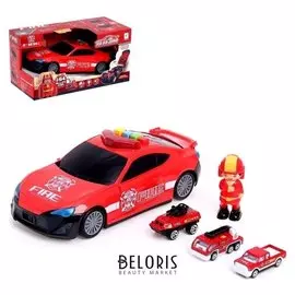 Гараж «Пожарная служба» с металлическими машинами