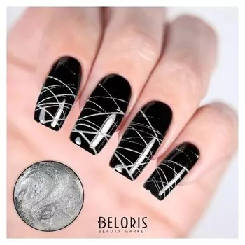 Гель-паутинка, трёхфазный, LED/UV, 8 гр, цвет серебристый с блёстками