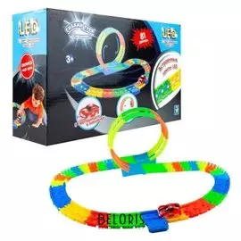 Гибкий трек Led, 81 деталь, световые эффекты, мёртвая петля