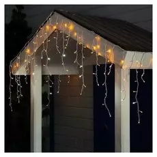 Гирлянда "Бахрома" 3 х 0.6 м, Ip44, умс, белая нить, 160 Led, свечение жёлтое, мерцание белым, 220 В