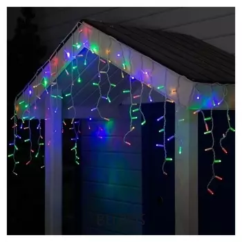 Гирлянда "Бахрома" 3 х 0.6 м, Ip65, белая нить, 160 Led, свечение мульти, 220 В