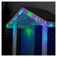 Гирлянда "Бахрома" 3 х 0.6 м, Ip44, тёмная нить, 160 Led, свечение мульти, 220 В