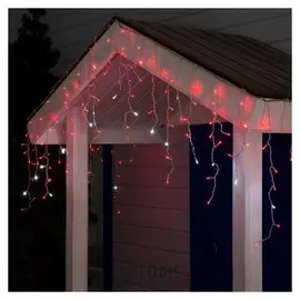 Гирлянда "Бахрома" 3 х 0.6 м, Ip44, прозрачная нить, 160 Led, свечение красное, мерцание белым, 220 В