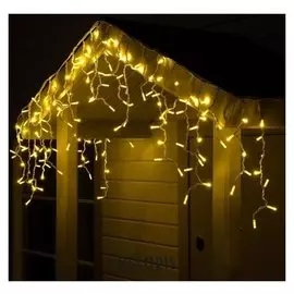 Гирлянда "Бахрома" 3 х 0.6 м, Ip65, умс, белая нить каучук, 160 Led, свечение тёплое белое, 220 В