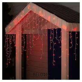 Гирлянда "Бахрома" 3 х 0.9 м, Ip44, белая нить, 232 Led, свечение красное, 220 В