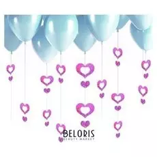 Гирлянда на шар «Сердечки», набор 100 шт., цвет розовый