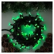 Гирлянда "Нить" 10 м, Ip65, тёмная нить, 100 Led, свечение зелёное, 220 В