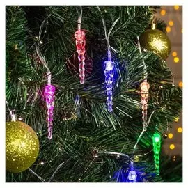 Гирлянда "Нить"3 м с насадками"сосульки 7,5 см", Ip20, прозрачная нить, 20 Led, свечение мульти, фиксинг, USB