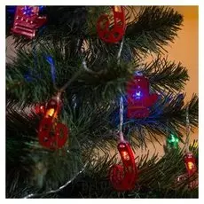 Гирлянда "Нить"4 м с насадками"карамелька и варежки", Ip20, прозрачная нить, 20 Led, свечение мульти, 8 режимов, 220 В