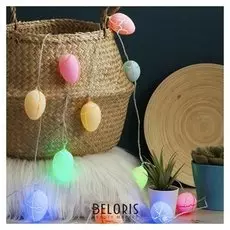 Гирлянда "Нить"4 м с насадками"лампион", Ip20, прозрачная нить, 20 Led, свечение мульти, 8 режимов, 220 В