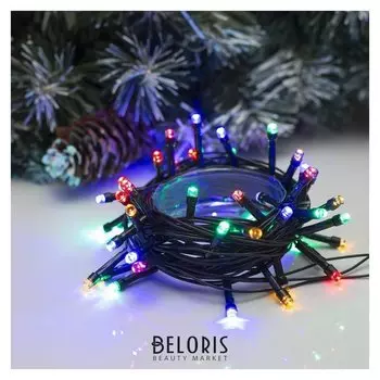 Гирлянда "Нить" 5 м, Ip20, тёмная нить, 50 Led, свечение мульти, 8 режимов, 220 В