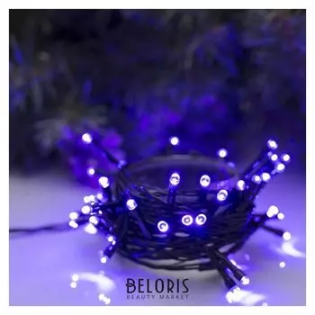 Гирлянда "Нить" 5 м, Ip20, тёмная нить, 50 Led, свечение фиолетовое, 8 режимов, 220 В