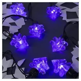 Гирлянда "Нить"улично-комнатная с насадками"Ель большая", 5м, Led(Ip44)-40-220v, 8 режимов, нить тёмная, свечение фиолетовое