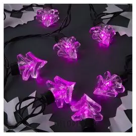 Гирлянда "Нить"улично-комнатная с насадками"Ель большая", 5м, Led(Ip44)-40-220v, 8 режимов, нить тёмная, свечение розовое