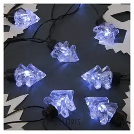 Гирлянда "Нить"улично-комнатная с насадками"Ель большая", 5м, Led(Ip44)-40-220v, 8 режимов, нить тёмная, свечение белое