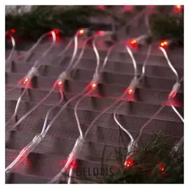Гирлянда "Сеть" 2 х 1.5 м, Ip44, прозрачная нить, 192 Led, свечение красное, 220 В