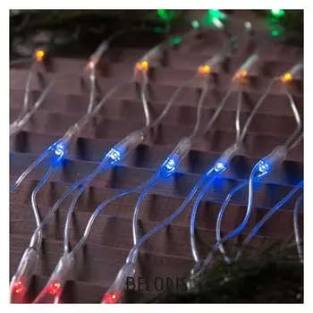 Гирлянда "Сеть" 2 х 1.5 м, Ip44, прозрачная нить, 192 Led, свечение мульти, 220 В