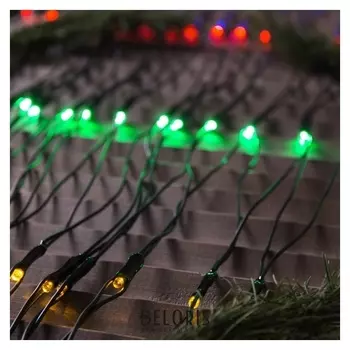 Гирлянда "Сеть" 2 х 3 м, Ip44, тёмная нить, 384 Led, свечение мульти, 220 В