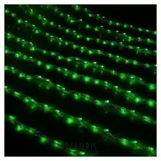 Гирлянда "Водопад" 2 х 1.5 м, Ip44, прозрачная нить, 400 Led, свечение зелёное, 8 режимов, 220 В