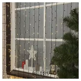 Гирлянда Занавес, тёмная нить, 760 Led-лампочек, свечение тёплое белое, 220 В