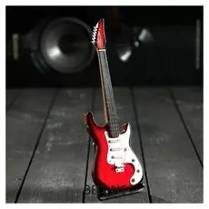 Гитара сувенирная "Ibanez" красно-белая, на подставке 24х8х2 см