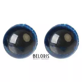 Глаза винтовые с заглушками, "Блестки" набор 48 шт, размер 1 шт 1,2 см, цвет синий