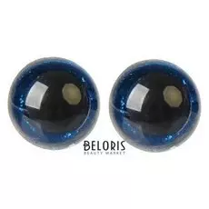 Глаза винтовые с заглушками, «Блёстки» набор 30 шт, размер 1 шт: 1,6 см, цвет синий