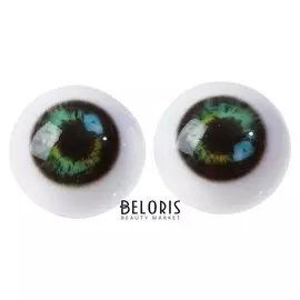 Глаза винтовые с заглушками, набор 4 шт, размер 1 шт: 2,4 см, цвет зелёный