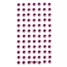 Глазки на клеевой основе, набор 84 шт, размер 1 шт: 0,8 см, цвет розовый
