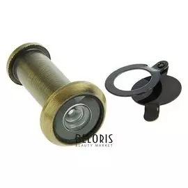 Глазок дверной, тип 1, L= 35-60 мм, D=14 мм, со шторкой, цвет бронза