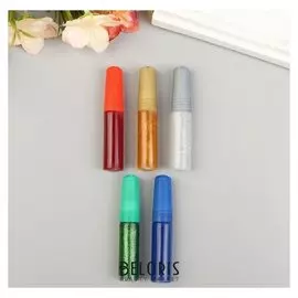 Глиттер цветной (Клеевой) набор 5 шт (5 грамм 1 тюбик)