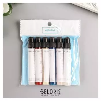 Глиттер клеевой по бумаге "Мерцающий эффект" набор 6 шт 10,5 мл