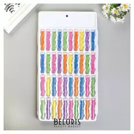 Глиттер на блистере в бутылочке набор 40 шт "Неоновый блеск" вес 2,5 гр 39,7х22х1,6 см