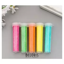 Глиттер в банке с дозатором "Мелкий пастельный" набор 5 шт 1б=9-10 гр 7,5х10х2 см