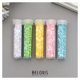 Глиттер в банке с дозатором "Сердечки" набор 5 шт 1б=9-10 гр 7,5х10х2 см