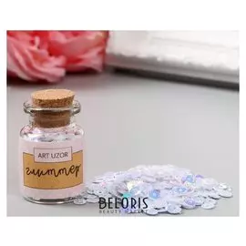 Глиттер в баночке «Пайетка белая», 4 х 2 х 2 см