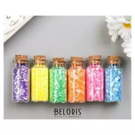 Глиттер в баночке "Ромбики неон" 6 гр набор 6 шт 17,5х8 см