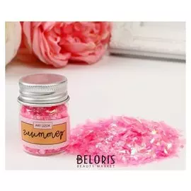 Глиттер в баночке «Розовые хлопья», 4,2 х 2,8 х 2,8 см