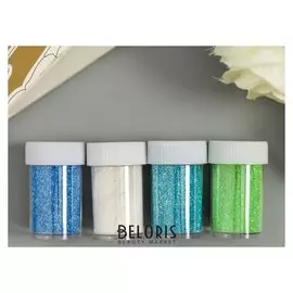 Глиттер в баночке с дозатором "Неон пудра синяя палитра" набор 4 шт 1б=8гр 2,8х10,7х5,2 см