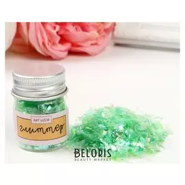 Глиттер в баночке «Зеленые хлопья», 4,2 х 2,8 х 2,8 см