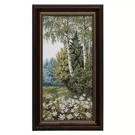 Гобеленовая картина 23х40 см цветы НА опушке