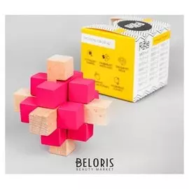 Головоломка деревянная сборная разноцветная 7,5х7,5х7,5 см